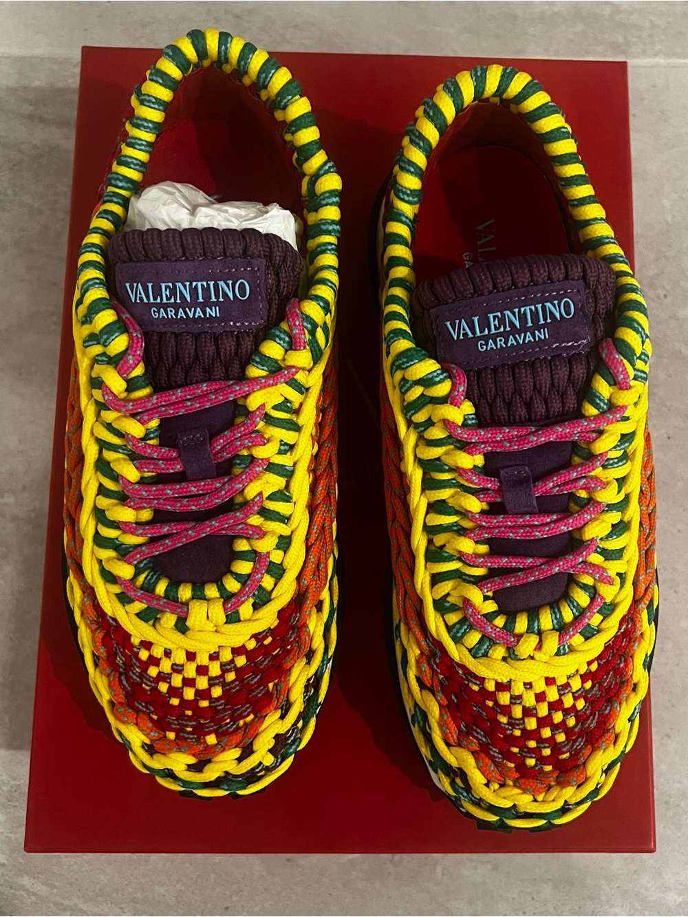NWT Valentino Garavani Crochet Multicolor Sneakers EU 40